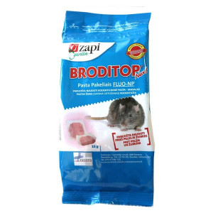 BRODITOP NEXT FLUO PASTA žurku inde peļu un žurku iznīcīnāšanai 150g